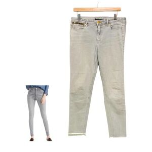 Abercrombie & Fitch Jeans Gray Supper Skinny Jeans 2016 Frayed Hem Size 31